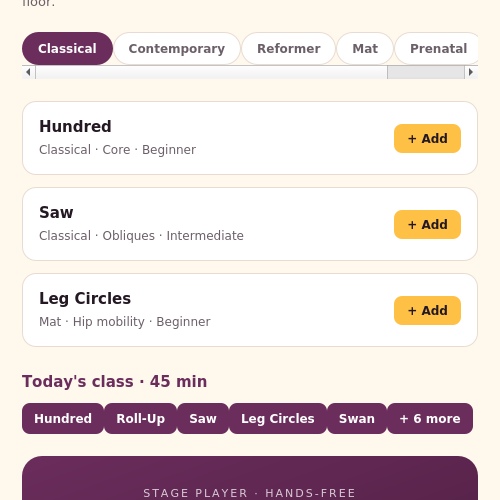 Pilates Flex app screenshot